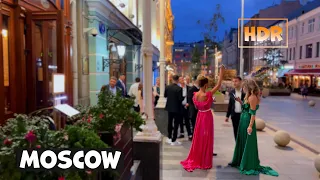 ⁴ᴷ EVENING MOSCOW 🇷🇺 The streets of Moscow are full of life today | Walking tour - (HDR Video)