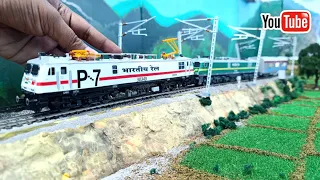Indian Railways WAP 7 and WAG 9 Model Double Header Run | Miniature Model Train | train video
