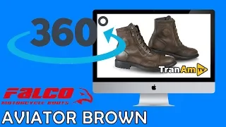 FALCO Aviator Retro/Vintage Motorcycle Shoes- HD 360 Degree Video | Bikerheadz.co.uk