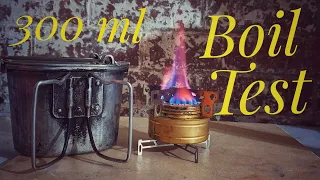 Trangia alcohol stove,                 Boil test 300ml of water.