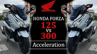 Honda Forza 125 vs. 300 (Acceleration)