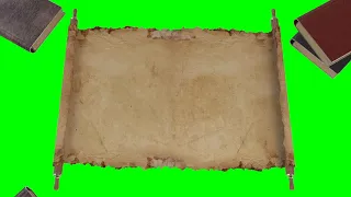 Scroll Old paper intro - Copyright free green screen