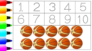 Learn Numbers 1 to 10 Coloring Page | How to Read Numbers 1 to 10 | Ks Art