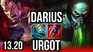 DARIUS vs URGOT (TOP) | Comeback, 1.4M mastery, 300+ games | KR Master | 13.20