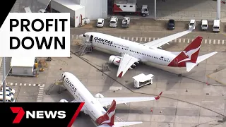 Qantas CEO Vanessa Hudson reveals 13% drop in first-half profits for airline | 7 News Australia