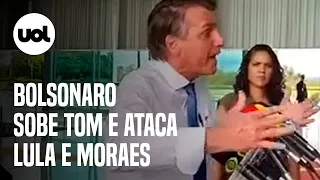 Bolsonaro sobe tom, ataca Moraes e xinga Lula de 'pinguço'