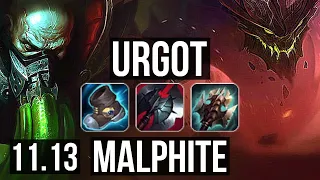 URGOT vs MALPHITE (TOP) | Rank 3 Urgot, 800+ games, 5/2/9 | NA Challenger | v11.13