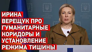 Ирина Верещук про гуманитарные коридоры и установление режима тишины