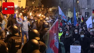 Tausende auf den Straßen: Ausschreitungen bei Querdenker-Demos in ganz Deutschland