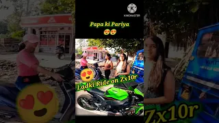 Cute Girl ko Zx10r Ride karni Hain😱Reaction on Kawasaki Ninja zx10r#shortsviral#shorts #theuk07rider