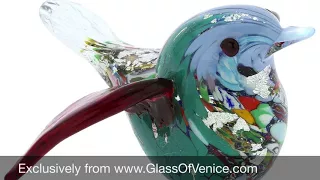 Murano Glass Exotic Bird Multicolor