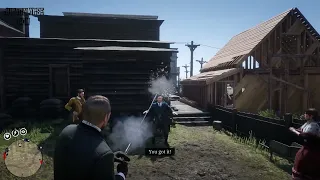 Hip Fire a bottle off my head (RDR 2 Quickdraw Challenge)