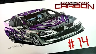 Need for Speed Carbon : Mitsubishi Lancer EVO # 2 Drawing | Time Lapse