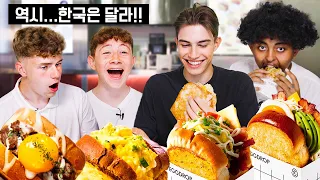 British Highschoolers try REAL Korean Street Toast in Korea!