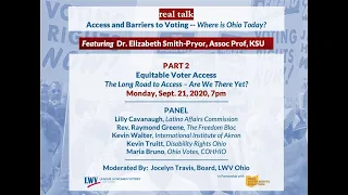 REAL TALK FORUM: Equitable Voter Access: The Long Road to Access – Are We There Yet? Sept 21, 2020