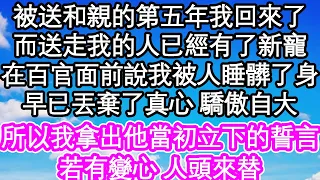 被送和親的第五年我回來了，而送走我的人已經有了新寵，在百官面前說我被人睡髒了身，早已丟棄了真心 驕傲自大，所以我拿出他當初立下的誓言，若有變心 人頭來替| #為人處世#生活經驗#情感故事#養老#退休