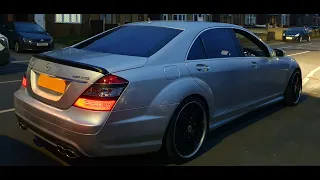 Mercedes S65 AMG V12 BI-TURBO cold start straight pipe resenator removed LOUD!!!