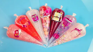 Making GIRLS POWER Slime With Stickers Surprise Piping Bags 81|Glitter Clear Slime, Oddly Satisfying