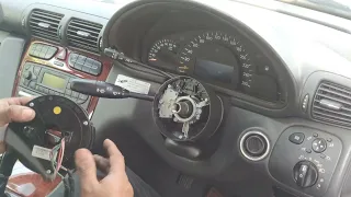 Mercedes W203 / Removing Airbag, Steering Wheel, Clock Spring, Turn Signal Switch and ESP