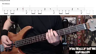 You Really Got Me by Van Halen - Bass Cover with Tabs Play-Along