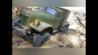 Zil 157 6x6 and winch fun in forest