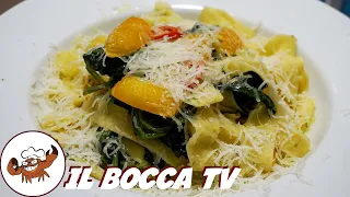 831 - Tagliatelle acciuga e cicoria, poi a tavola baldoria! (pasta all'uovo facile genuina delicata)