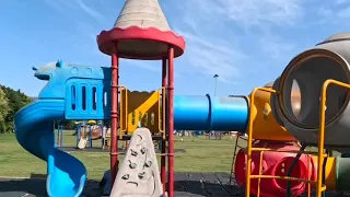 Running & climbing in playground parkour pov