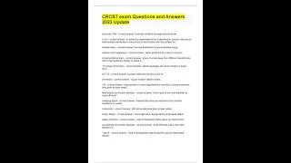 CRCST exam Questions and Answers 2023 Update