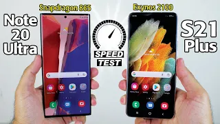 Samsung Galaxy Note 20 Ultra vs S21 Plus SPEED TEST - Snapdragon 865 😈vs Exynos 2100 👿