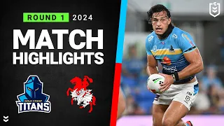 NRL 2024 | Titans v Dragons | Match Highlights