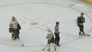 Brad Marchand Steals Puck Tristan Jarry Was Giving To Fan And Tosses It