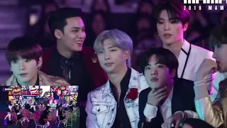 MAMA 2019 BTS AND SEVENTEEN REACTION TO ITZY DALLA DALLA ( KPOP PLANET )