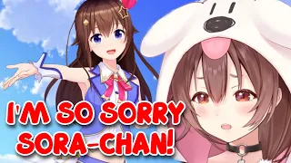 Korone Immediately Regrets and Apologizes for Trying to Imitate Sora Senpai [Hololive]