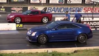 Chevy Corvette vs Cadillac CTS V Coupe Drag Race