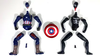 Merakit Mainan Captain America dan Black Venom Avengers Superhero Toys