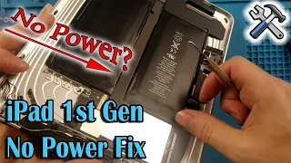 Apple iPad 1st Gen No Power Fix - disassembly & battery replacement