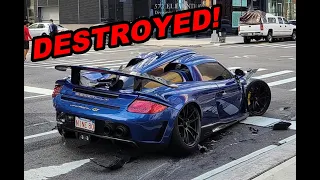 Porsche Carrera GT WRECKED In NYC! ($1 Million Gemballa Mirage GT)