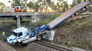 Most Dangerous Train Crash - Train Hit Truck & Animal - Good Driving Skills Or Luck_ Close Calls :((