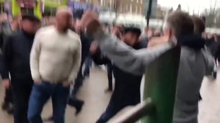 Millwall Fan Punches Spurs Fan For Chanting "Millwall are Sh*t"