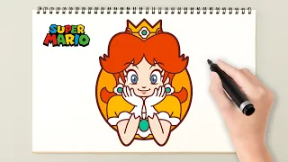 How to draw Princess Daisy (Super mario)