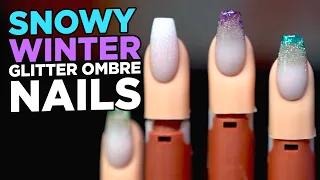 How To Create: Snowy Winter Glitter Ombre Nail Design
