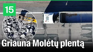 Filmuota dronu: pradedamas remontuoti blogiausias Lietuvos kelias Molėtai-Utena