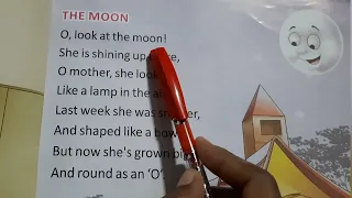 The Moon UKG Poem । The Moon Ukg English Poem । The Moon English Rhyme । The Moon English Poem