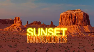 Sunset Monuments 3D Screensaver 4K 60 FPS