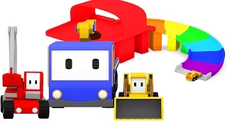 Die Rampe - Lerne Farben mit den kleinen Trucks: Planierraupe, Kran, Bagger