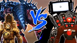 Titan Drillman e Clockman (Skibidi Toilet Multiverse) VS Titan TVman e Speakerman (Original)