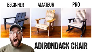 3 LEVELS of Adirondack Chairs -DIY to PRO Build