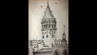 Galata Kulesi nasıl çizilir? How to draw Galata Tower?
