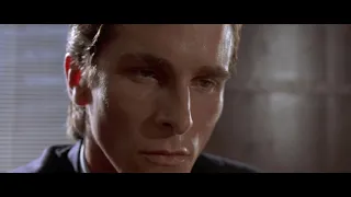 the American Psycho card scene but it's edited like the Monogatari series