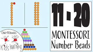 Learn Count to 20 with Montessori | Numbers 11 to 20 Flashcards for Toddler, Preschooler, Kids